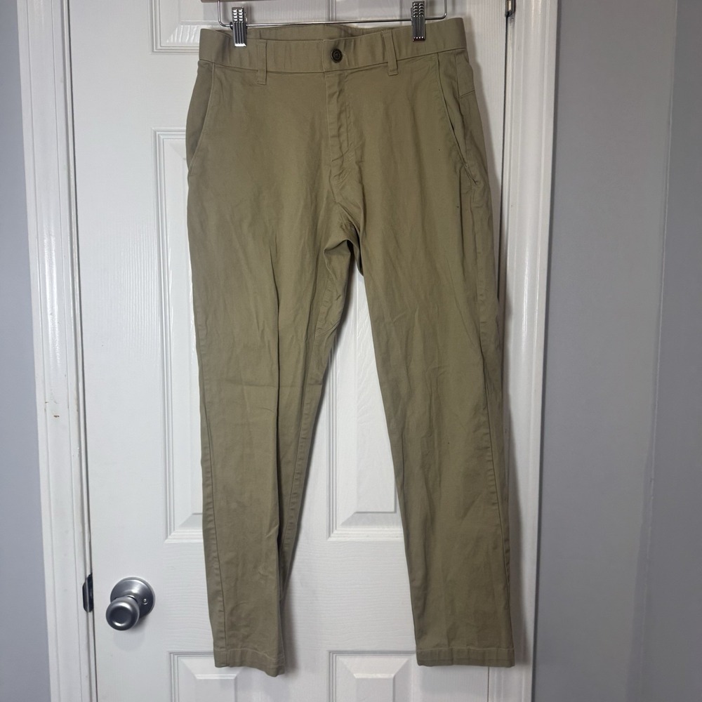 Fabletics Mens The Only Pant Tan Khaki Performance Chino Golf Pants 30x30